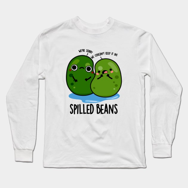 Spilled Beans Cute Veggie Bean Pun Long Sleeve T-Shirt by punnybone